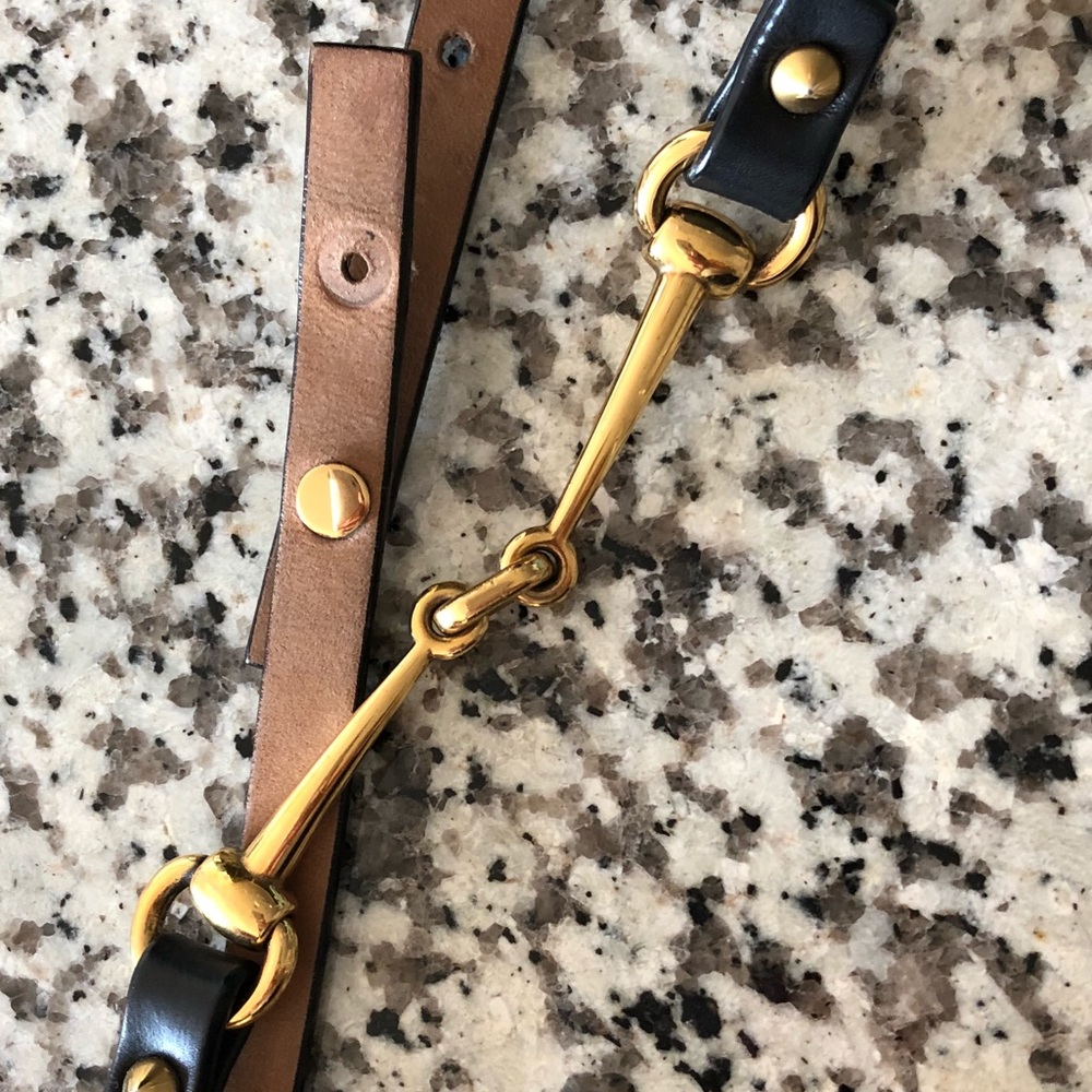 Gucci Black Leather & Gold Horsebit Belt XS